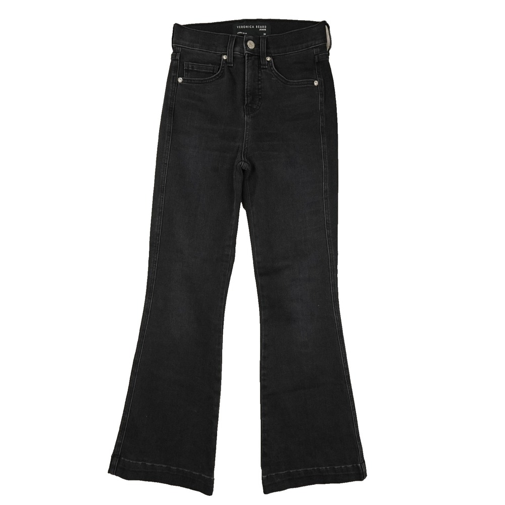 Veronica Beard Jeans Carson Ankle Flare High Rise Jeans Women's 25x28 Black City